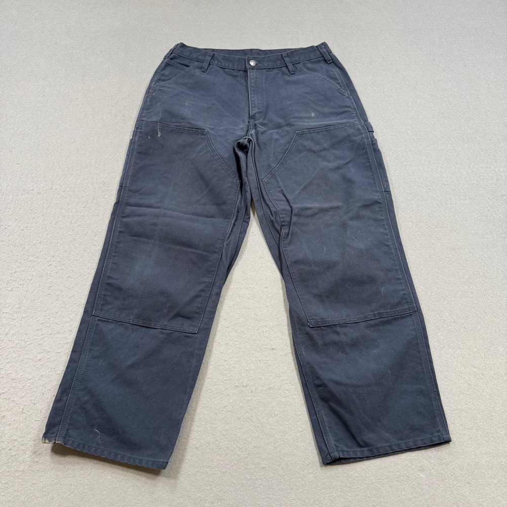 Dakota Carpenter Pants Men's 36x32 Navy Blue Double Knee Canvas Relaxed Utility